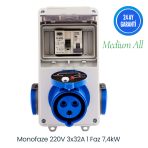 Elektrikli Araç Kombinasyon Kutusu, Tesla Blue Adaptöre Uyumlu, ’’Medium ALL’’ 3x32A + 1x16A