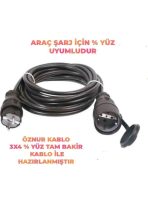 Öznur Kablo 3X4MM 10 mt Uzatma Kablosu(SİYAH)